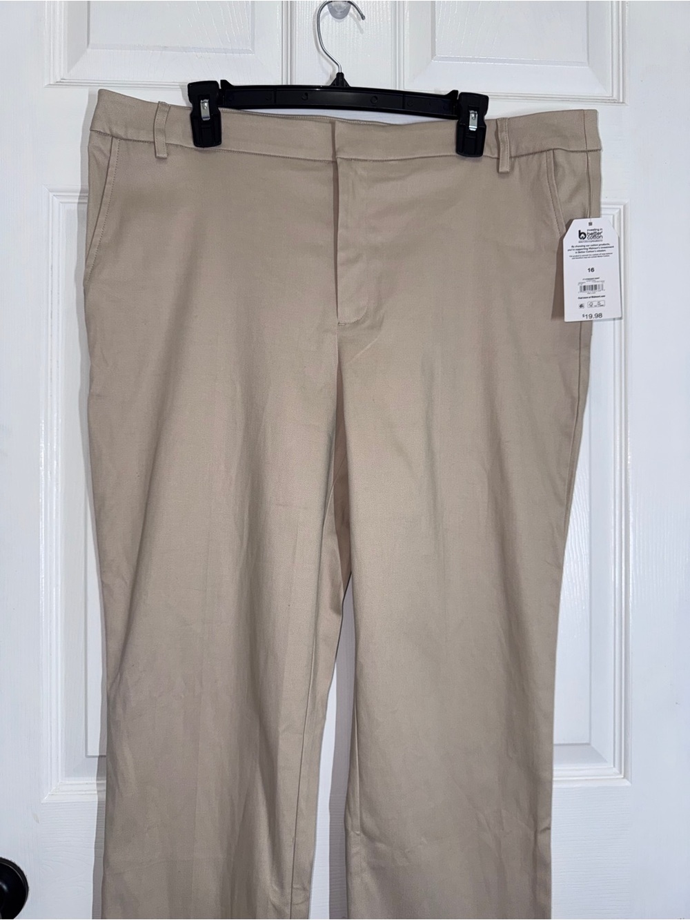 Time and Tru Beige Khaki Straight Leg Flat-Front Pants size 16 NWT - Picture 3 of 12